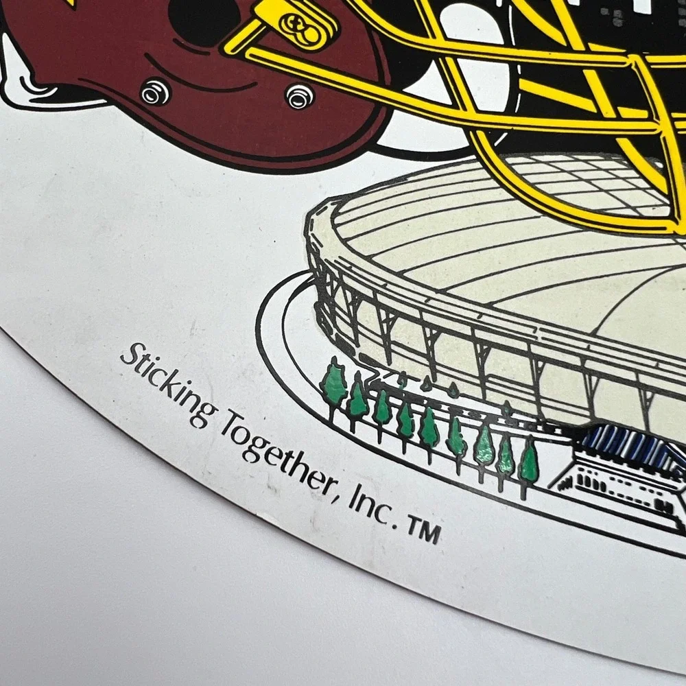 Vintage Super Bowl XXVI Large Magnet Washington Redskins vs Buffalo Bills 1992